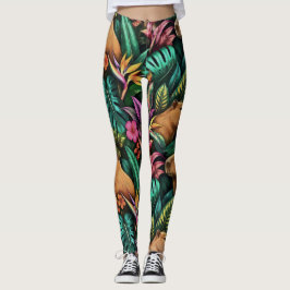 Capybara Dschungel-Träume Nahtloses Oberflächenmus Leggings