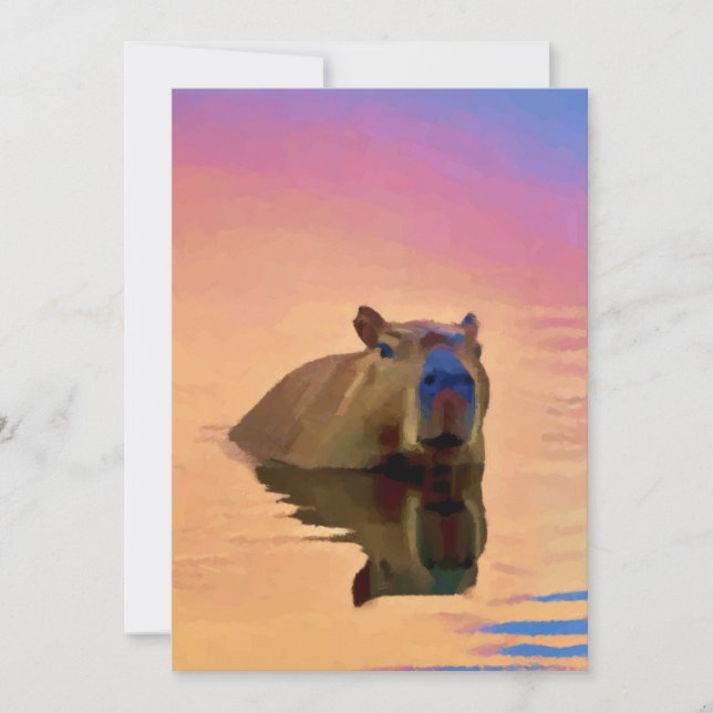 Capybara Einfachheit Entspannung Tag Feiertagskarte (Vorderseite)
