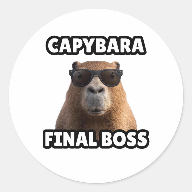 Capybara Endgegner Lustiger Aufkleber (Vorderseite)