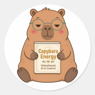 Capybara-Energie Unbothered-Brille Aufkleber