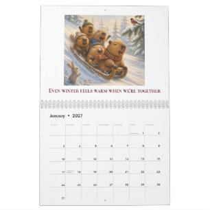 Capybara-Familie 2027 Kalender – Süße Tierillustra