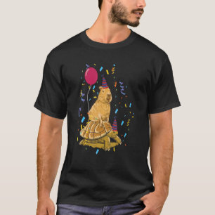 Capybara feiert Geburtstag mit Turtle-Party T-Shirt