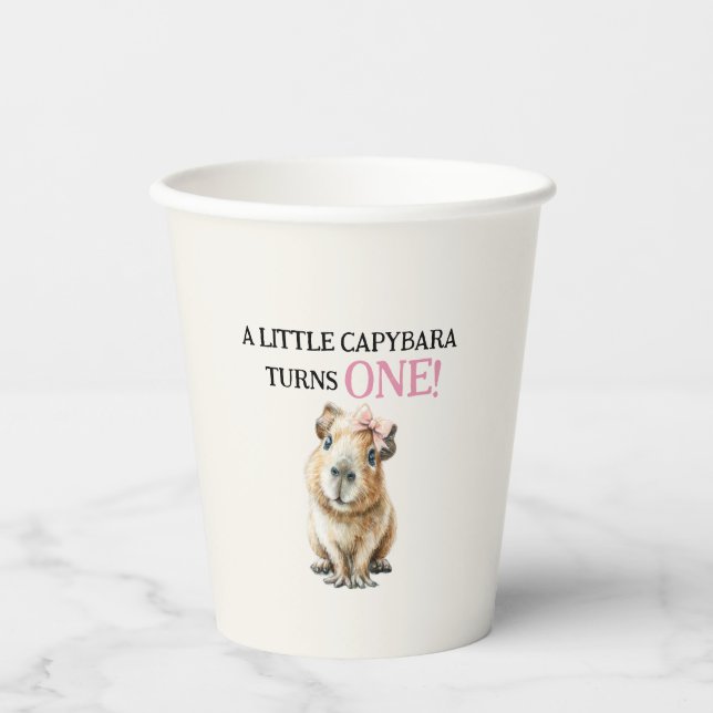 Capybara First Birthday  Pappbecher (Vorderseite)