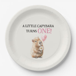 Capybara First Birthday Pappteller