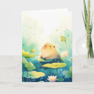 Capybara Floating in Bliss Karte