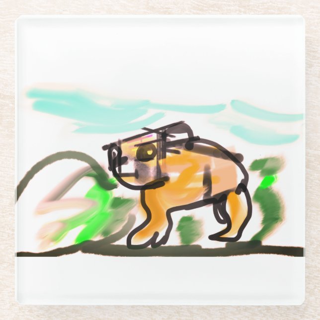 Capybara Freude Glasuntersetzer (Vorderseite)