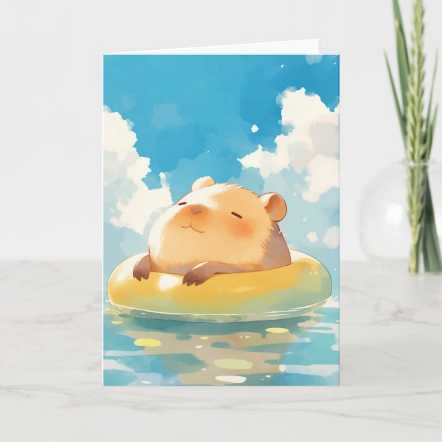 Capybara Friedlich Retreat Karte (Vorderseite)