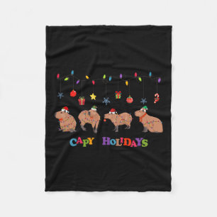 Capybara Frohe Weihnachten Capybaras Lover Funny C Fleecedecke