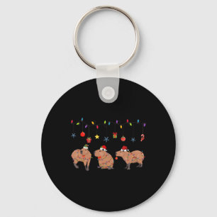 Capybara Frohe Weihnachten Capybaras Lover Funny C Schlüsselanhänger