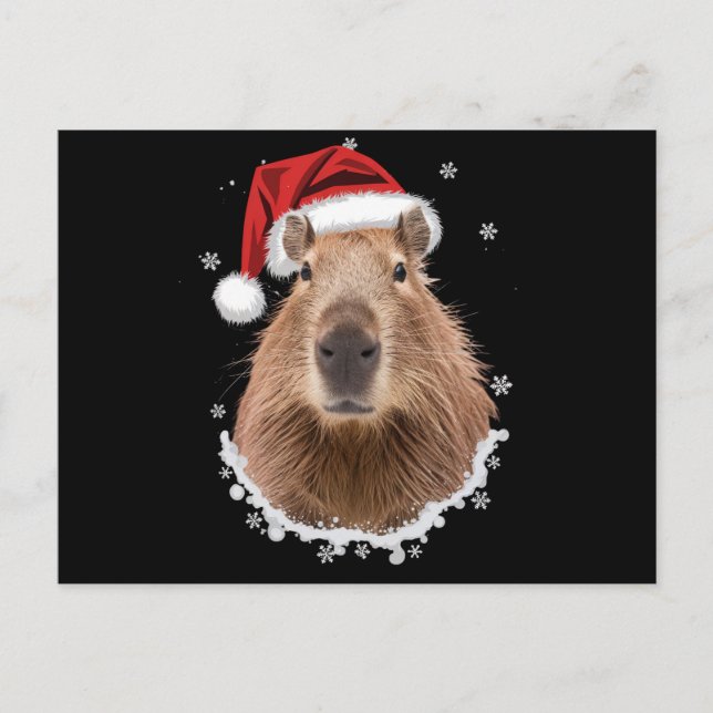 Capybara Funny Christmas Postkarte (Vorderseite)