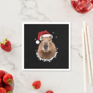 Capybara Funny Christmas Serviette