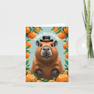Capybara Funny Happy Birthday Card Karte
