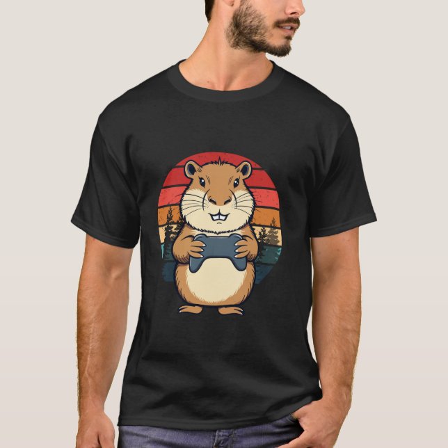 Capybara Funny Retro Videospiele für Kinder Männer T-Shirt (Vorderseite)