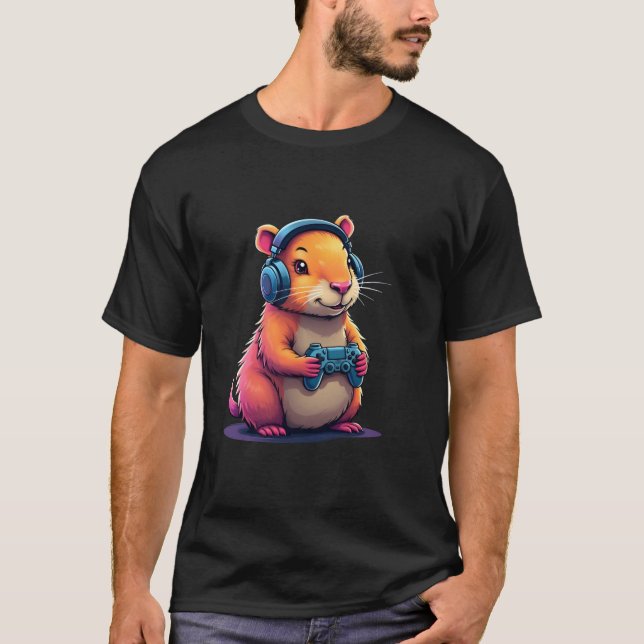 Capybara Funny Video Games Capybara Videospiele Lo T-Shirt (Vorderseite)