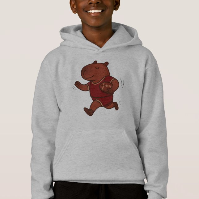 Capybara-Fußball-Sport-Tier Capybara-Athlet Hoodie (Vorderseite)