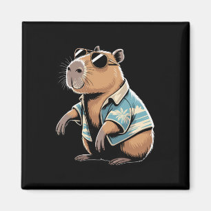 Capybara-Fußballfan Cartoon-Illustration Magnet