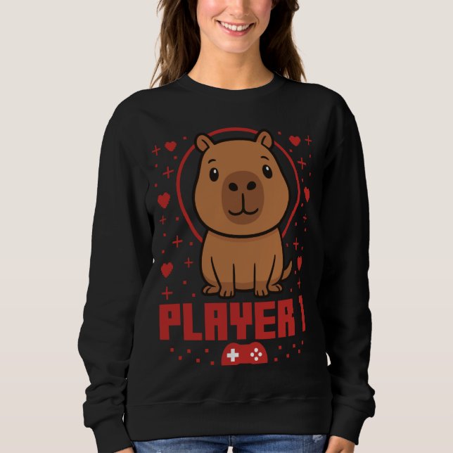 Capybara Gamer Couple Capybara Retro Pixel Arcade Sweatshirt (Vorderseite)