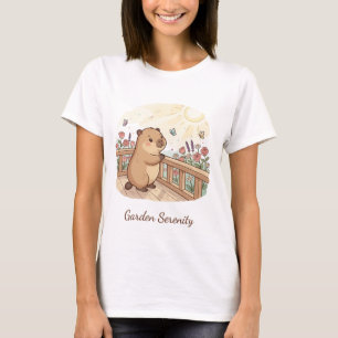 Capybara-Garten-Serenität Niedliches Natur Frauen T-Shirt