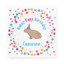 Capybara Geburtstag Niedlich Hand Illustriert farb