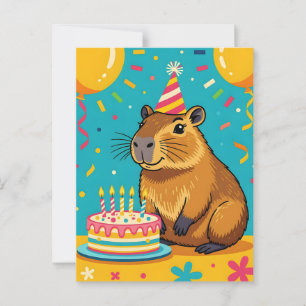 Capybara-Geburtstag Postkarte