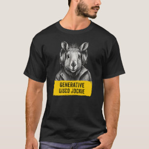 Capybara Generative Disco Jockie cool fun T-shirt