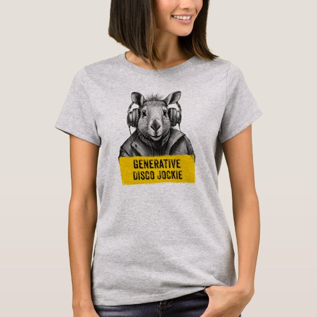 Capybara Generative Disco Jockie cool fun T-shirt (Devant)