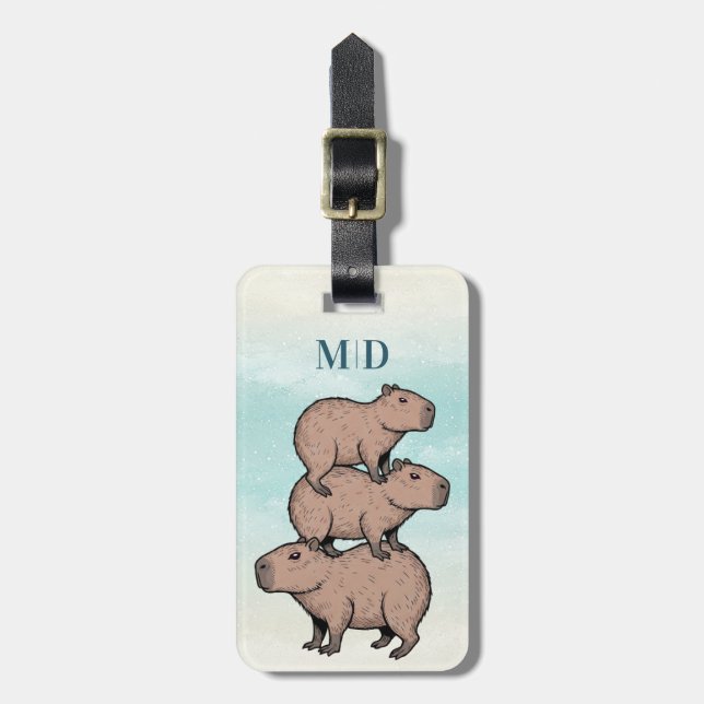 Capybara Gepäcksmarken Gepäckanhänger (Vorderseite vertikal)