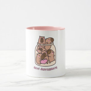 Capybara-Glas-Kunst - "Antidepressiva" Whimsical Tasse