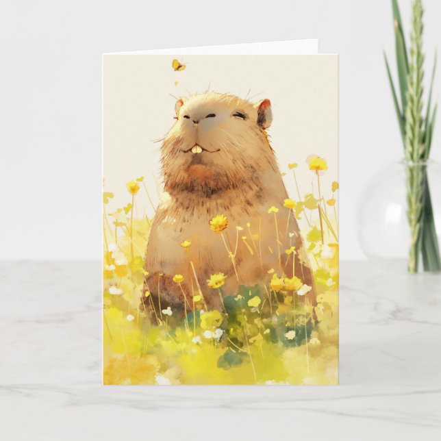 Capybara Goofy Smile Karte (Vorderseite)