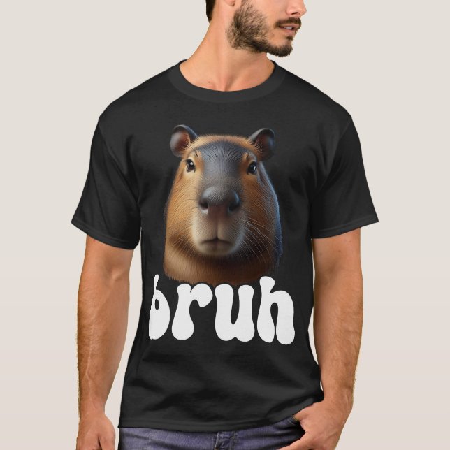 Capybara Graphic Bruh Meme T-Shirt (Vorderseite)