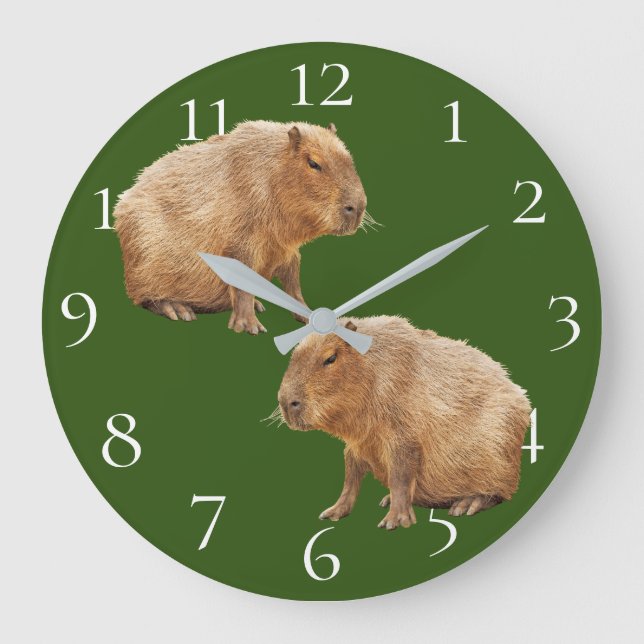 Capybara Große Wanduhr (Vorderseite)