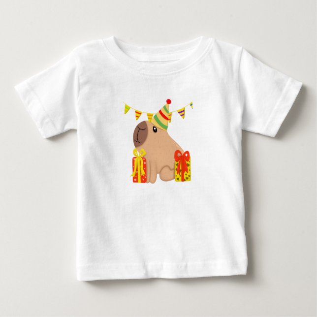 Capybara Happy Birthday Baby T-shirt (Vorderseite)