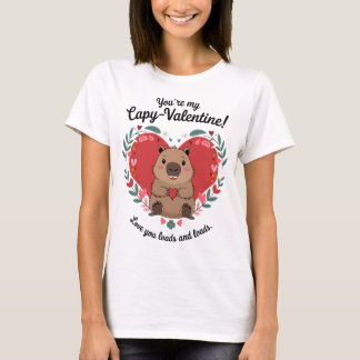 Capybara Heart Valentinstag T-Shirt