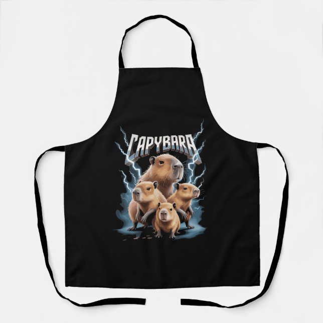 Capybara Heavy Metal Weihnachtsgeschenke Funny Hol Schürze (Vorderseite)