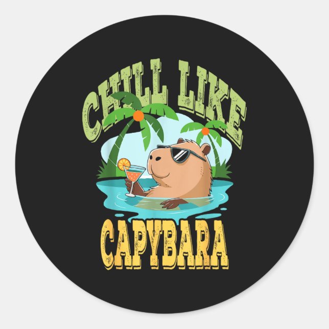 Capybara Holidays - Funny Zen Rodent Quote Gift  Runder Aufkleber (Vorderseite)