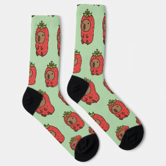 Capybara in a Strawberry Suit Socks | Cute Animal  Socken