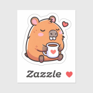 Capybara-Kaffee-Liebe Aufkleber