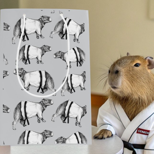 Capybara Karate Mittlere Geschenktüte (Capybara and Karate Gift Bag)