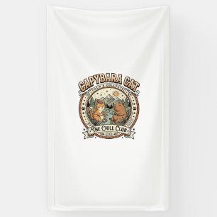 Capybara Katze Capybara Chill Katze Vintage Vektor Banner
