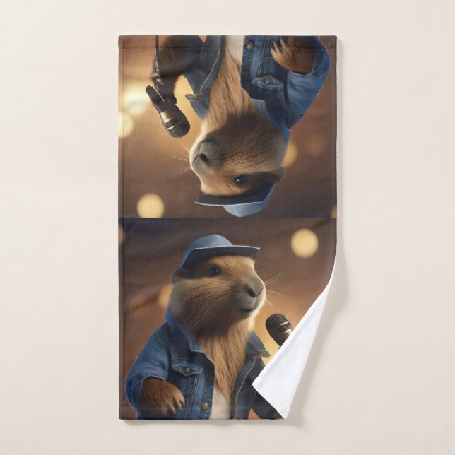 Capybara Keith Country Western Singer, Handtuch (Handtuch)