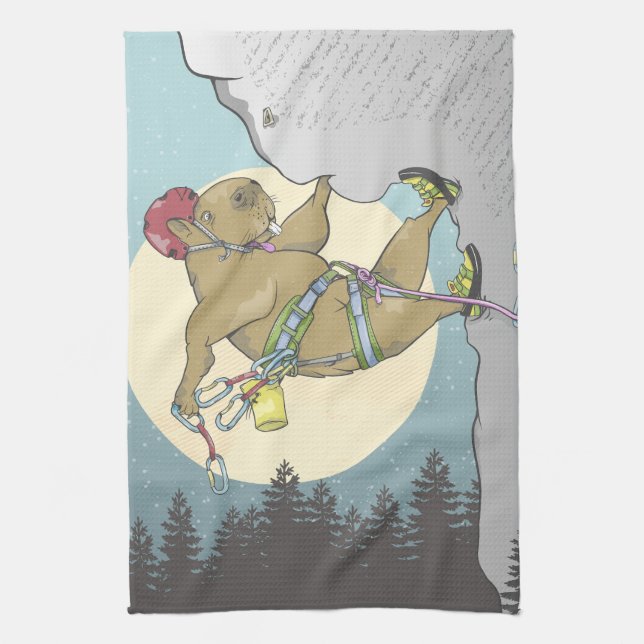 Capybara Klettern Geschirrtuch (Vertikal)