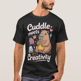 Capybara Kuscheltreffen trifft kreatives Stricken T-Shirt
