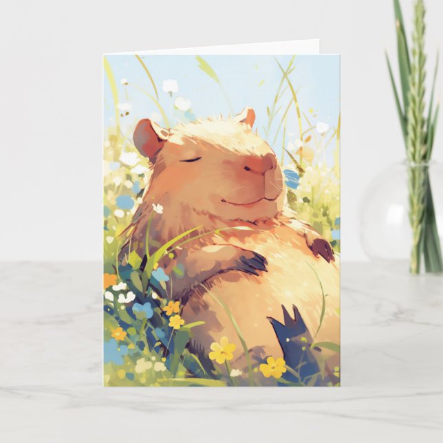 Capybara Lazy Days Karte (Vorderseite)