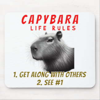 Capybara-Lebensregeln - gemeinsam mit anderen Mousepad