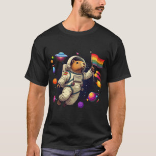 Capybara LGBTQ im Weltraum: Fun UFO Adventure T-Shirt