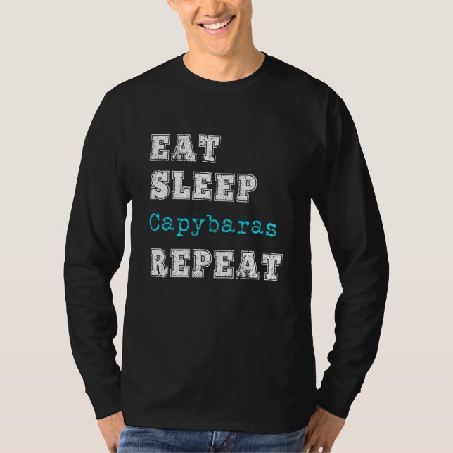 Capybara Liebe essen Schlaf Wiederholung Capybaras T-Shirt (Vorderseite)