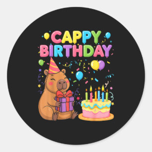 Capybara-Liebhaber cappy Geburtstag Mädchen Junge Runder Aufkleber