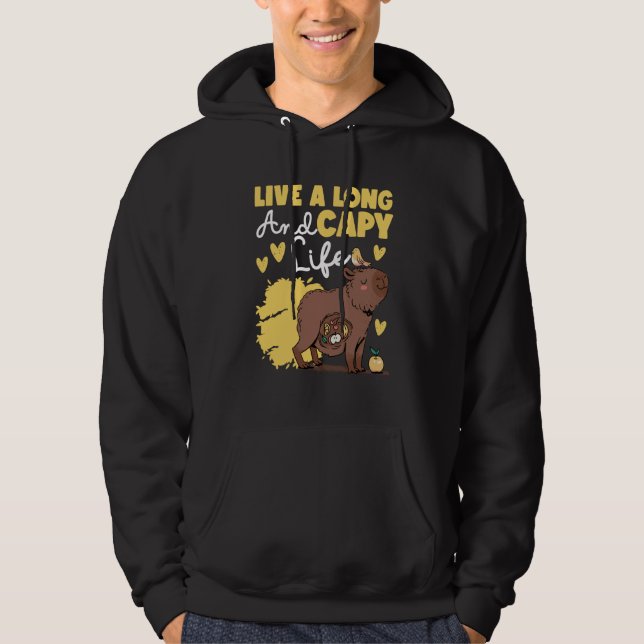 Capybara Live A Long And Capy Life Hoodie (Vorderseite)
