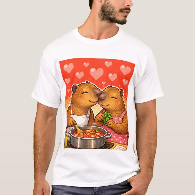 Capybara Loves Cooking T-Shirt (Vorderseite)