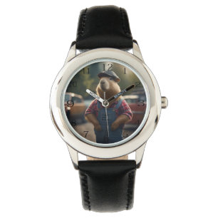 "Capybara Mechanic: Fett, Gänge und gute Roben" Armbanduhr